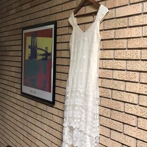 Vintage | Boho off-white lace dress